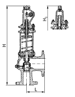17с16нж (Ду100; Ру63) - клапан предохранительный пружинный